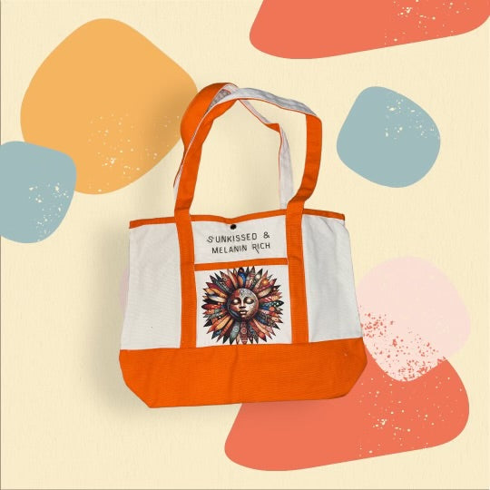 Brown Girl Tees Tote Bag-Sunkissed &Melanin Rich Orange